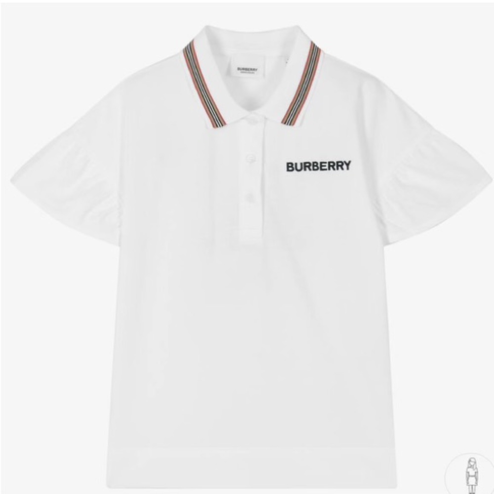 Burberry Girl's Martina Flutter Sleeve Polo Shirt,